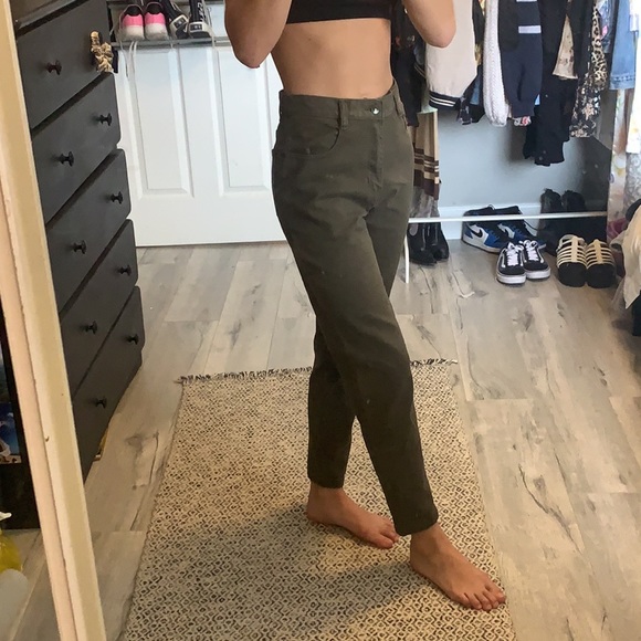 Dark forest green mom jeans - Picture 3 of 5